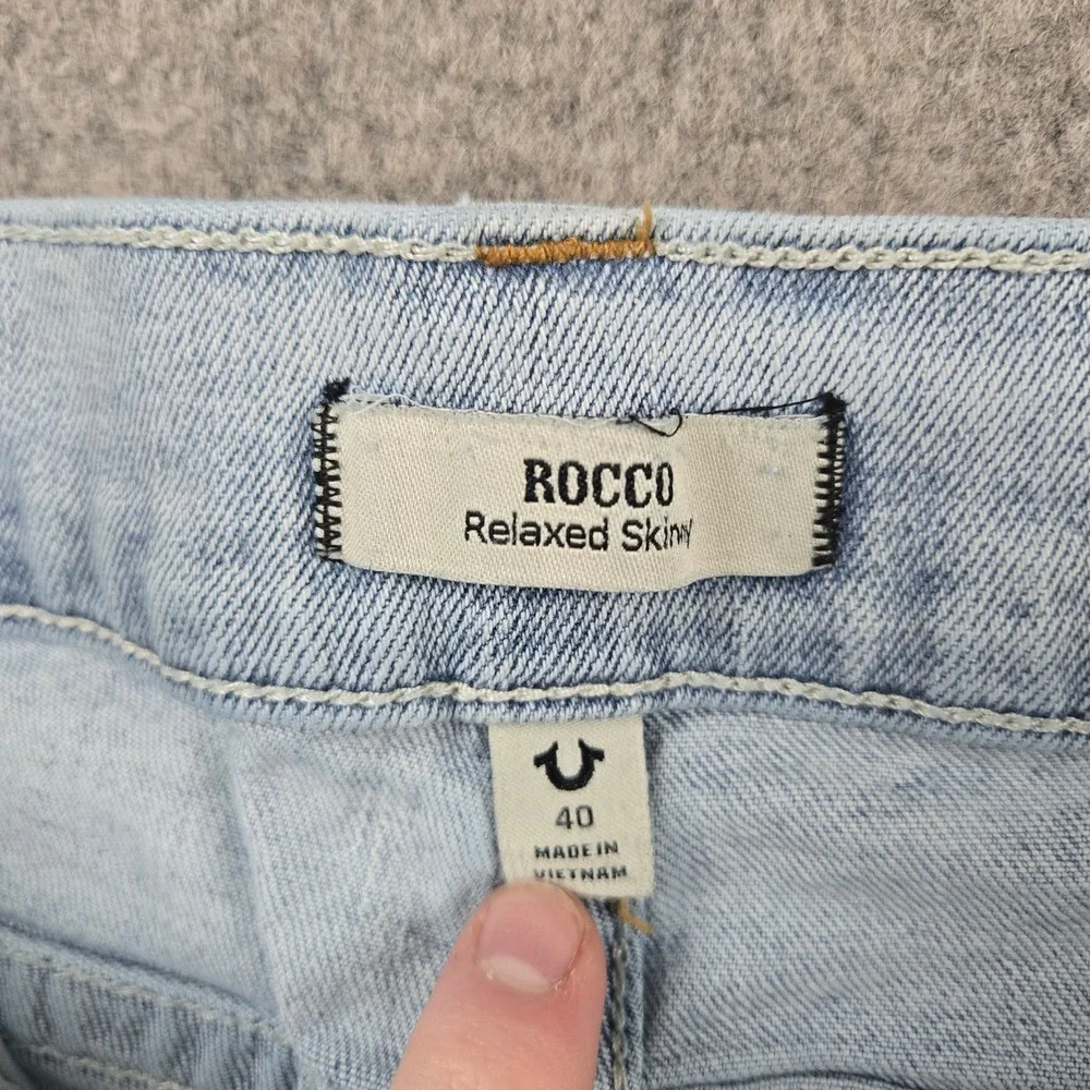 True‎ Religion Rocco Jeans Mens 40 Light Blue Relaxed Skinny Denim Streetwear